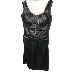 Y2K B. Darlin Mini Dress Black Silky Small LBD Hoco Homecoming Sleeveless